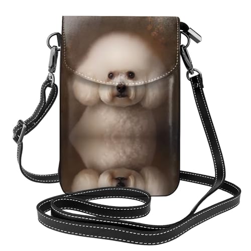 JKDGOJ Bichon Frisé Dog Prints Crossbody-Tasche, Handytasche, kleine Damenbrieftasche, ein praktisches Geschenk zum Ausgehen, Trainieren und Einkaufen von JKDGOJ