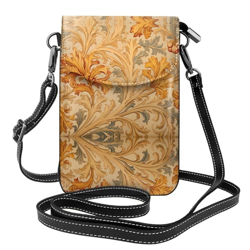 JKDGOJ Braune Blätter Prints Crossbody Tasche, Handytasche, kleine Damengeldbörse, ein praktisches Geschenk geeignet zum Ausgehen, Trainieren und Einkaufen von JKDGOJ