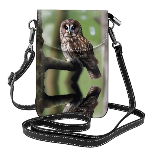 JKDGOJ Braune Eule Prints Crossbody Tasche, Handytasche, Damen kleine Geldbörse, ein praktisches Geschenk geeignet zum Ausgehen, Trainieren und Einkaufen von JKDGOJ