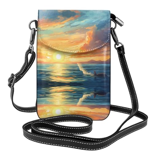 JKDGOJ Bright Sunset Prints Crossbody-Tasche, Handytasche, kleine Damenbrieftasche, ein praktisches Geschenk zum Ausgehen, Trainieren und Einkaufen von JKDGOJ