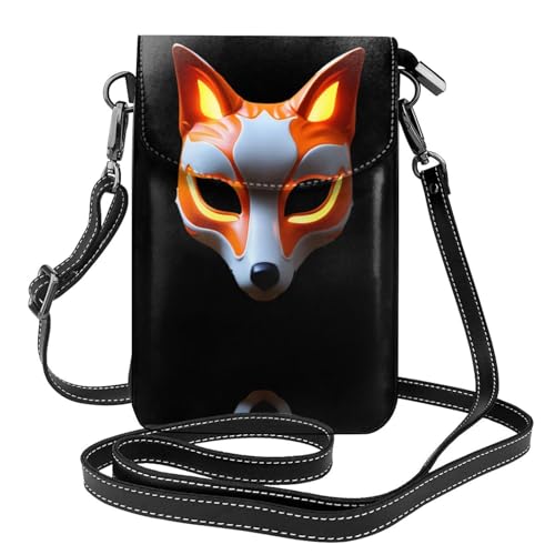JKDGOJ Burning Fox Mask Prints Crossbody-Tasche, Handytasche, kleine Damengeldbörse, ein praktisches Geschenk zum Ausgehen, Trainieren und Einkaufen von JKDGOJ