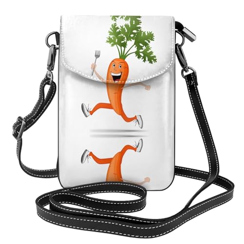 JKDGOJ Carrot With Fork Prints Crossbody Bag Mobile Phone Bag Women Small Wallet A Practical Gift Suitable for going out, exercising, and shopping von JKDGOJ