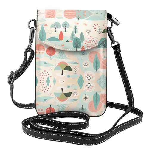 JKDGOJ Cartoon Tree Prints Crossbody Tasche, Handytasche, Damen kleine Geldbörse, ein praktisches Geschenk geeignet zum Ausgehen, Trainieren und Einkaufen von JKDGOJ