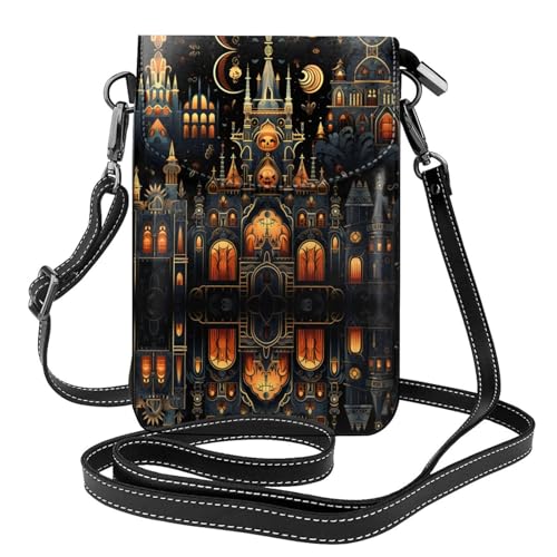 JKDGOJ Castle at Night Prints Crossbody Tasche, Handytasche, kleine Damengeldbörse, ein praktisches Geschenk geeignet zum Ausgehen, Trainieren und Einkaufen von JKDGOJ
