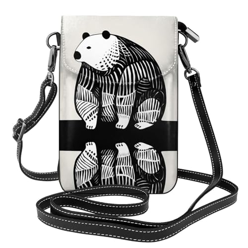 JKDGOJ Crouching Bear Prints Crossbody Tasche, Handytasche, Damen kleine Geldbörse, ein praktisches Geschenk geeignet zum Ausgehen, Trainieren und Einkaufen von JKDGOJ