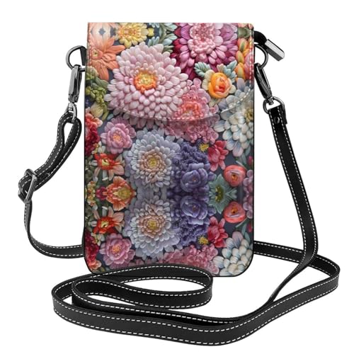 JKDGOJ Crowded Flowers Prints Crossbody-Tasche, Handytasche, kleine Damenbrieftasche, ein praktisches Geschenk zum Ausgehen, Trainieren und Einkaufen von JKDGOJ