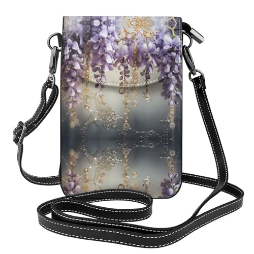 JKDGOJ Crystal Violet Flower Prints Crossbody Bag Handytasche Damen Kleine Geldbörse Ein praktisches Geschenk geeignet zum Ausgehen, Trainieren und Einkaufen von JKDGOJ