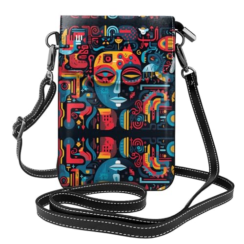 JKDGOJ Curved Prints Crossbody-Tasche, Handytasche, kleine Damenbrieftasche, ein praktisches Geschenk zum Ausgehen, Trainieren und Einkaufen von JKDGOJ