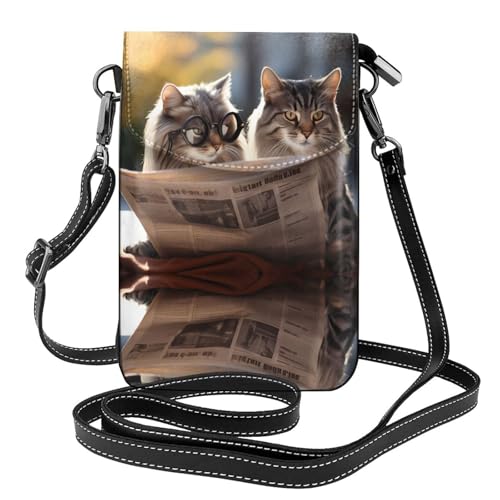 JKDGOJ Dashing Pair of Cats Prints Crossbody Bag Mobile Phone Bag Women Small Wallet A Practical Gift Suitable for going out, exercising, and shopping von JKDGOJ