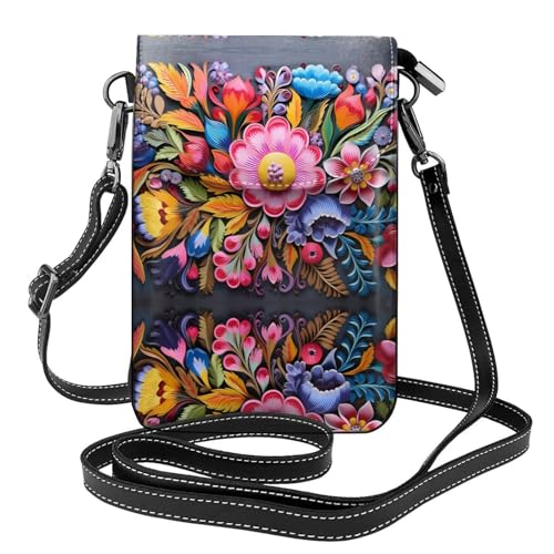 JKDGOJ Dekorative handbemalte Drucke, Umhängetasche, Handytasche, kleine Damengeldbörse, ein praktisches Geschenk zum Ausgehen, Trainieren und Einkaufen von JKDGOJ