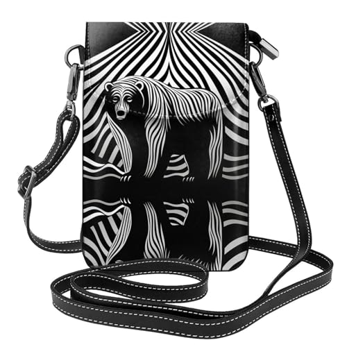 JKDGOJ Der geschwärzte Bär Prints Crossbody Tasche Handytasche Damen Kleine Geldbörse Ein praktisches Geschenk geeignet zum Ausgehen, Trainieren und Einkaufen von JKDGOJ