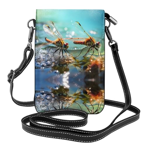 JKDGOJ Die Quiet Dragonfly Prints Crossbody Tasche, Handytasche, Damen kleine Geldbörse, ein praktisches Geschenk geeignet zum Ausgehen, Trainieren und Einkaufen von JKDGOJ