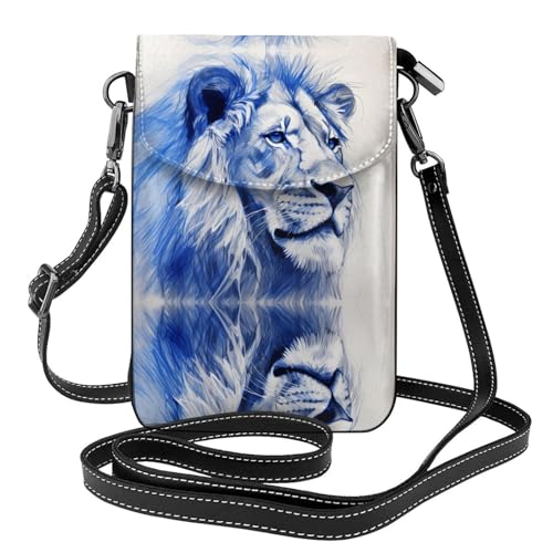 JKDGOJ Die Silent Lion Prints Crossbody Tasche, Handytasche, Damen kleine Geldbörse, ein praktisches Geschenk geeignet zum Ausgehen, Trainieren und Einkaufen von JKDGOJ