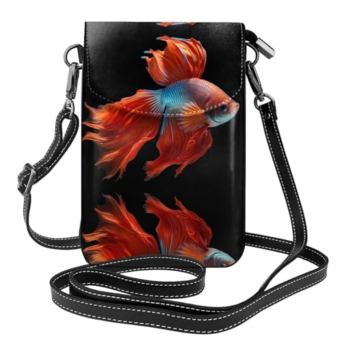 JKDGOJ Fish with a sad heart Prints Crossbody Bag Handytasche Damen Kleine Geldbörse Ein praktisches Geschenk geeignet zum Ausgehen, Trainieren und Einkaufen von JKDGOJ
