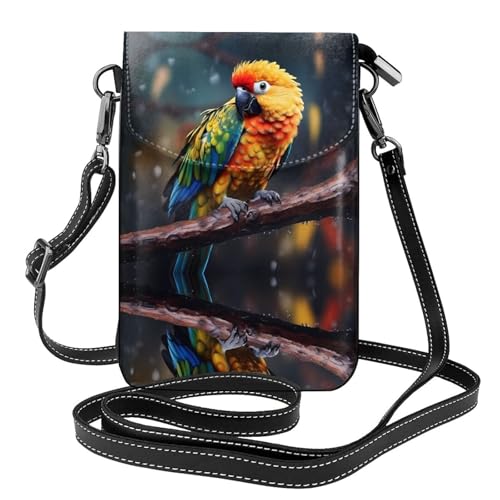 JKDGOJ Flirtatious Parrot Prints Crossbody Tasche, Handytasche, kleine Damengeldbörse, ein praktisches Geschenk geeignet zum Ausgehen, Trainieren und Einkaufen von JKDGOJ