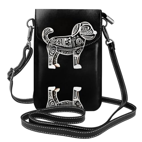 JKDGOJ Gestreifte Hunde-Print-Crossbody-Tasche, Handytasche, kleine Damengeldbörse, ein praktisches Geschenk zum Ausgehen, Trainieren und Einkaufen von JKDGOJ