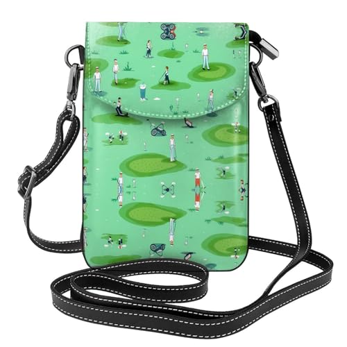 JKDGOJ Golf on the Lawn Prints Crossbody-Tasche, Handytasche, kleine Damengeldbörse, ein praktisches Geschenk zum Ausgehen, Trainieren und Einkaufen von JKDGOJ