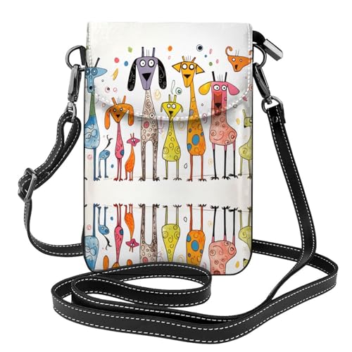 JKDGOJ Große und kurze Hunde Prints Crossbody Tasche, Handytasche, kleine Geldbörse für Damen, ein praktisches Geschenk zum Ausgehen, Trainieren und Einkaufen von JKDGOJ