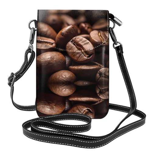 JKDGOJ Kaffeebohnen Prints Crossbody Tasche, Handytasche, kleine Damengeldbörse, ein praktisches Geschenk geeignet zum Ausgehen, Trainieren und Einkaufen von JKDGOJ