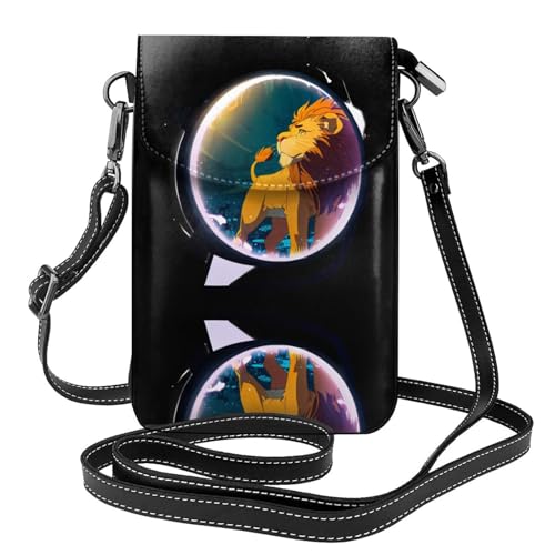 JKDGOJ Lion in the Mirror Prints Crossbody Bag Handytasche Damen kleine Geldbörse ein praktisches Geschenk geeignet zum Ausgehen, Trainieren und Einkaufen von JKDGOJ