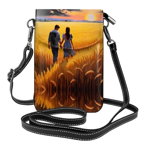 JKDGOJ Love in the wheat field Prints Crossbody Bag Handytasche Damen kleine Geldbörse ein praktisches Geschenk geeignet zum Ausgehen, Trainieren und Einkaufen von JKDGOJ