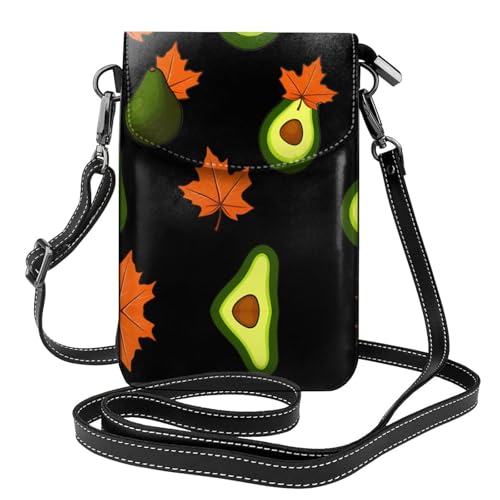 JKDGOJ Maple Leaf Avocado Prints Crossbody Bag Handytasche Damen Kleine Geldbörse Ein praktisches Geschenk geeignet zum Ausgehen, Trainieren und Einkaufen von JKDGOJ