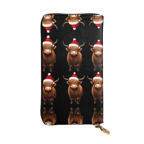 JKDGOJ Merry Christmas Prints Damen-Geldbörse aus Leder, lange Handtasche, großes Fassungsvermögen, Kreditkarten-Reißverschlusstasche von JKDGOJ