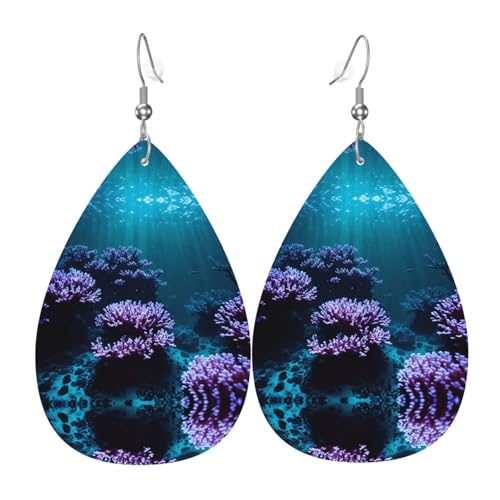 JKDGOJ Mysteriöse Ohrringe mit Wassertropfen-Anhänger und Lederohrringe, geeignet als Feiertags-, Geburtstagsgeschenke für Frauen von JKDGOJ