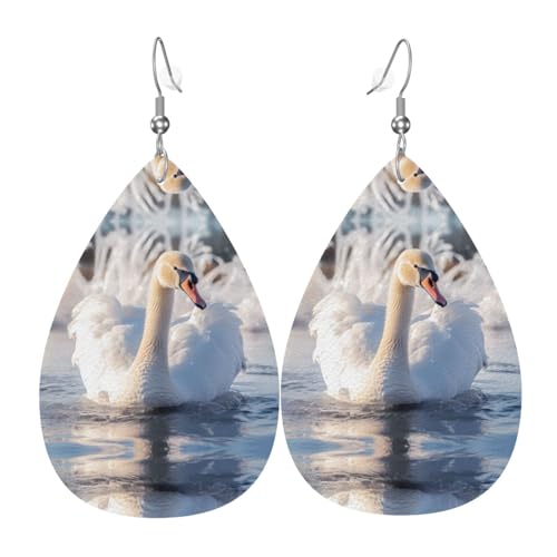 JKDGOJ Ohrringe mit Wassertropfen-Anhänger und Leder-Ohrringe, geeignet als Feiertags-Geburtstagsgeschenk für Frauen von JKDGOJ