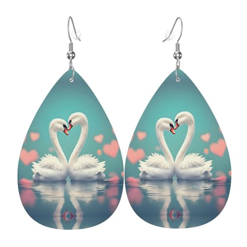 JKDGOJ Ohrringe mit Wassertropfen-Anhänger und Leder-Ohrringe, geeignet als Feiertags-Geburtstagsgeschenk für Frauen von JKDGOJ