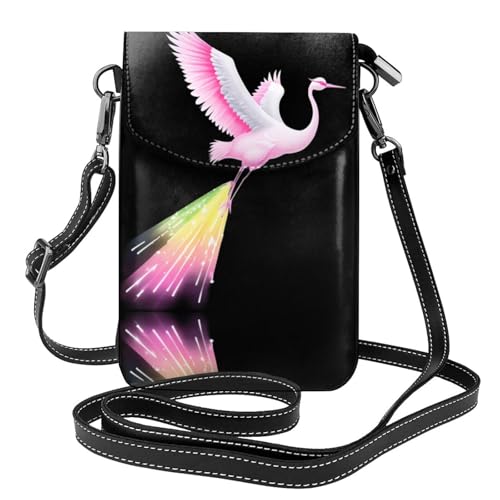 JKDGOJ Pink Crane Prints Crossbody Bag Handytasche Damen Kleine Geldbörse Ein praktisches Geschenk geeignet zum Ausgehen, Trainieren und Einkaufen von JKDGOJ