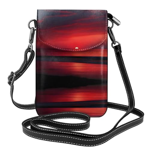JKDGOJ Red Sunset At Dusk Prints Crossbody Bag Handytasche Damen Kleine Geldbörse Ein praktisches Geschenk geeignet zum Ausgehen, Trainieren und Einkaufen von JKDGOJ