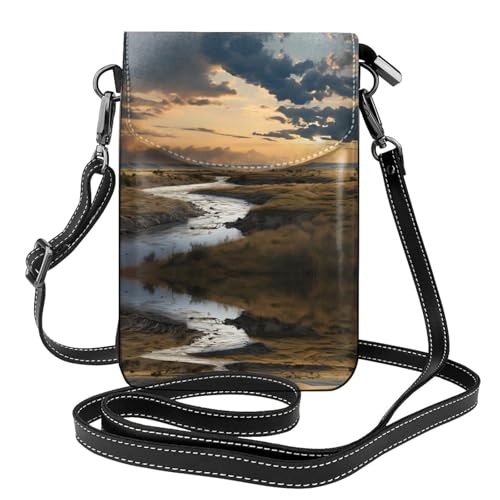 JKDGOJ Rivers and Plains Prints Crossbody-Tasche, Handytasche, kleine Damengeldbörse, ein praktisches Geschenk zum Ausgehen, Trainieren und Einkaufen von JKDGOJ