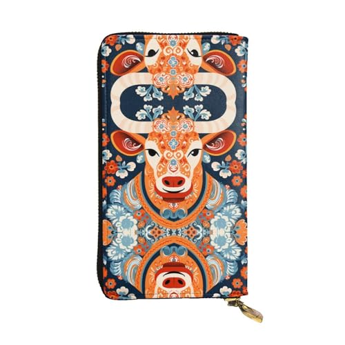 JKDGOJ Robuste Damen-Geldbörse aus Leder mit großem Fassungsvermögen, Kreditkartenfach mit Reißverschluss von JKDGOJ