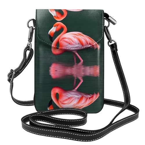 JKDGOJ Rosa Flamingo Prints Crossbody Tasche, Handytasche, kleine Damengeldbörse, ein praktisches Geschenk geeignet zum Ausgehen, Trainieren und Einkaufen von JKDGOJ