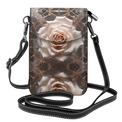 JKDGOJ Roses in the Net Prints Crossbody-Tasche, Handytasche, kleine Damenbrieftasche, ein praktisches Geschenk zum Ausgehen, Trainieren und Einkaufen von JKDGOJ