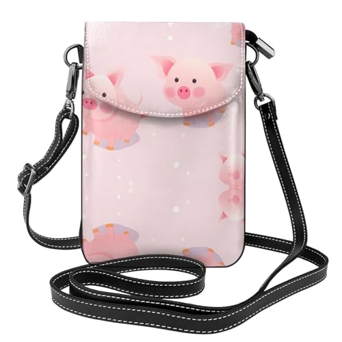 JKDGOJ Schöne rosa Schweine-Print-Umhängetasche, Handytasche, kleine Damengeldbörse, ein praktisches Geschenk zum Ausgehen, Trainieren und Einkaufen von JKDGOJ