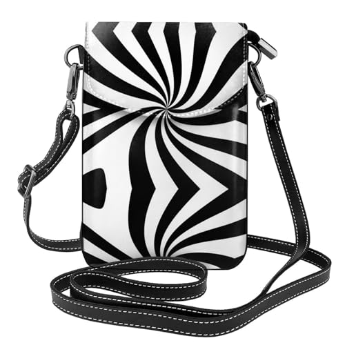 JKDGOJ Schwarze und weiße Streifen Prints Crossbody Tasche, Handytasche, kleine Damenbrieftasche, ein praktisches Geschenk zum Ausgehen, Trainieren und Einkaufen von JKDGOJ
