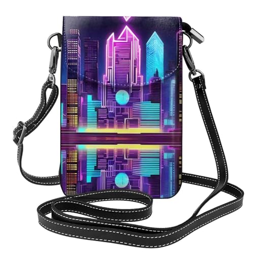JKDGOJ Sci-Fi City Prints Crossbody Bag Handytasche Damen Kleine Geldbörse Ein praktisches Geschenk geeignet zum Ausgehen, Trainieren und Einkaufen von JKDGOJ