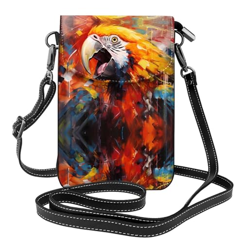 JKDGOJ Screaming Parrot Prints Crossbody Tasche, Handytasche, Damen kleine Geldbörse, ein praktisches Geschenk geeignet zum Ausgehen, Trainieren und Einkaufen von JKDGOJ
