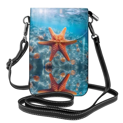 JKDGOJ Seestern Prints Crossbody-Tasche, Handytasche, kleine Damengeldbörse, ein praktisches Geschenk zum Ausgehen, Trainieren und Einkaufen von JKDGOJ