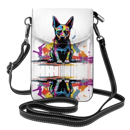 JKDGOJ Sitting Doodle Dog Prints Crossbody Bag Handytasche Damen Kleine Geldbörse Ein praktisches Geschenk geeignet zum Ausgehen, Trainieren und Einkaufen von JKDGOJ