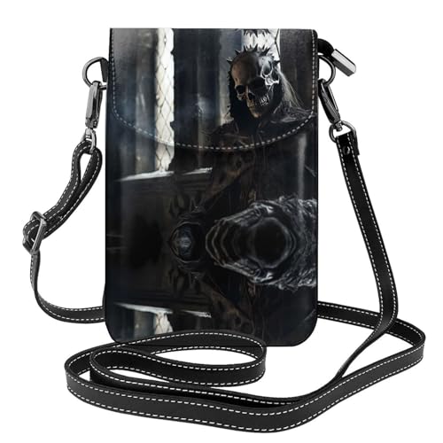 JKDGOJ Sleeping Skeleton Man Prints Crossbody-Tasche, Handytasche, kleine Damengeldbörse, ein praktisches Geschenk zum Ausgehen, Trainieren und Einkaufen von JKDGOJ