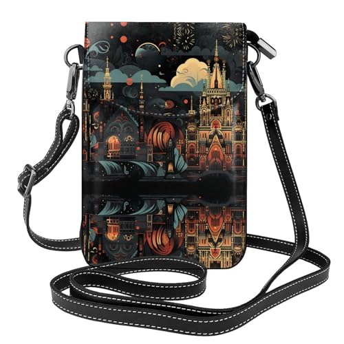 JKDGOJ Small Towns Prints Crossbody-Tasche, Handytasche, kleine Damengeldbörse, ein praktisches Geschenk zum Ausgehen, Trainieren und Einkaufen von JKDGOJ
