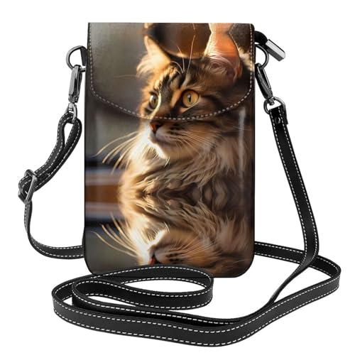 JKDGOJ Spotted Cat Prints Crossbody-Tasche, Handytasche, kleine Damenbrieftasche, ein praktisches Geschenk zum Ausgehen, Trainieren und Einkaufen von JKDGOJ