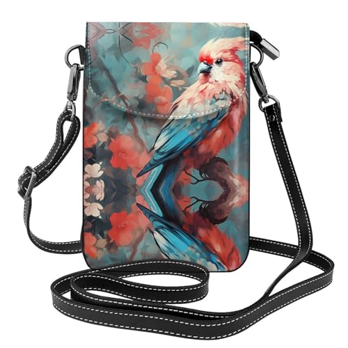 JKDGOJ Standing Parrot Prints Crossbody Tasche, Handytasche, Damen kleine Geldbörse, ein praktisches Geschenk geeignet zum Ausgehen, Trainieren und Einkaufen von JKDGOJ