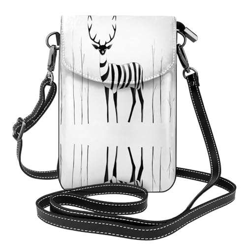JKDGOJ Strange Deer Prints Crossbody Tasche, Handytasche, Damen kleine Geldbörse, ein praktisches Geschenk geeignet zum Ausgehen, Trainieren und Einkaufen von JKDGOJ