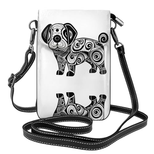 JKDGOJ Strange Dog Prints Crossbody-Tasche, Handytasche, kleine Damenbrieftasche, ein praktisches Geschenk zum Ausgehen, Trainieren und Einkaufen von JKDGOJ