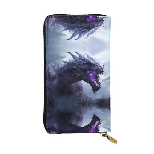 JKDGOJ Strong Dragon Prints Damen-Geldbörse aus Leder, lange Handtasche, großes Fassungsvermögen, Kreditkarte, Reißverschluss von JKDGOJ