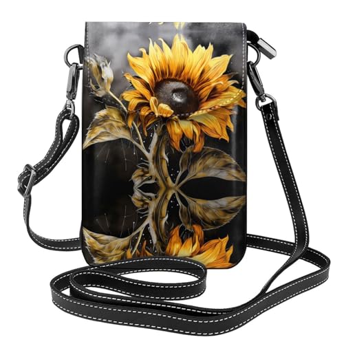 JKDGOJ Sunflower Illustration Prints Crossbody Bag Handytasche Damen Kleine Geldbörse Ein praktisches Geschenk geeignet zum Ausgehen, Trainieren und Einkaufen von JKDGOJ